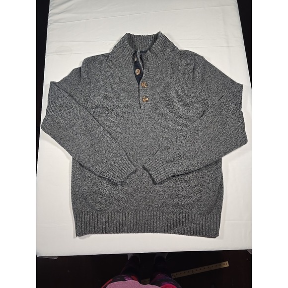 Izod Other - IZOD Mens Medium Sweater Pullover Long Sleeve Cable Knit‎ Mock Neck Gray